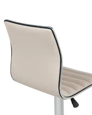 Set of 2 Bar Chairs LUCERNE Swivel Faux Leather Light Beige_782019
