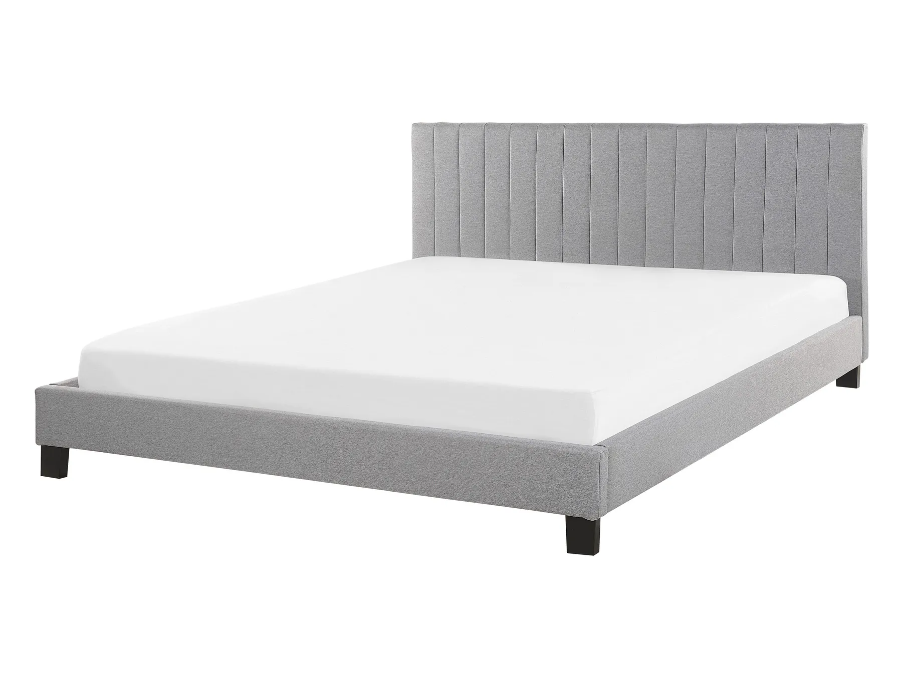 Bett mit Lattenrost Stoff POITIERS 140 x 200 cm Hellgrau_793298