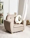 Kids Armchair Hippo MARIBO Fabric Taupe