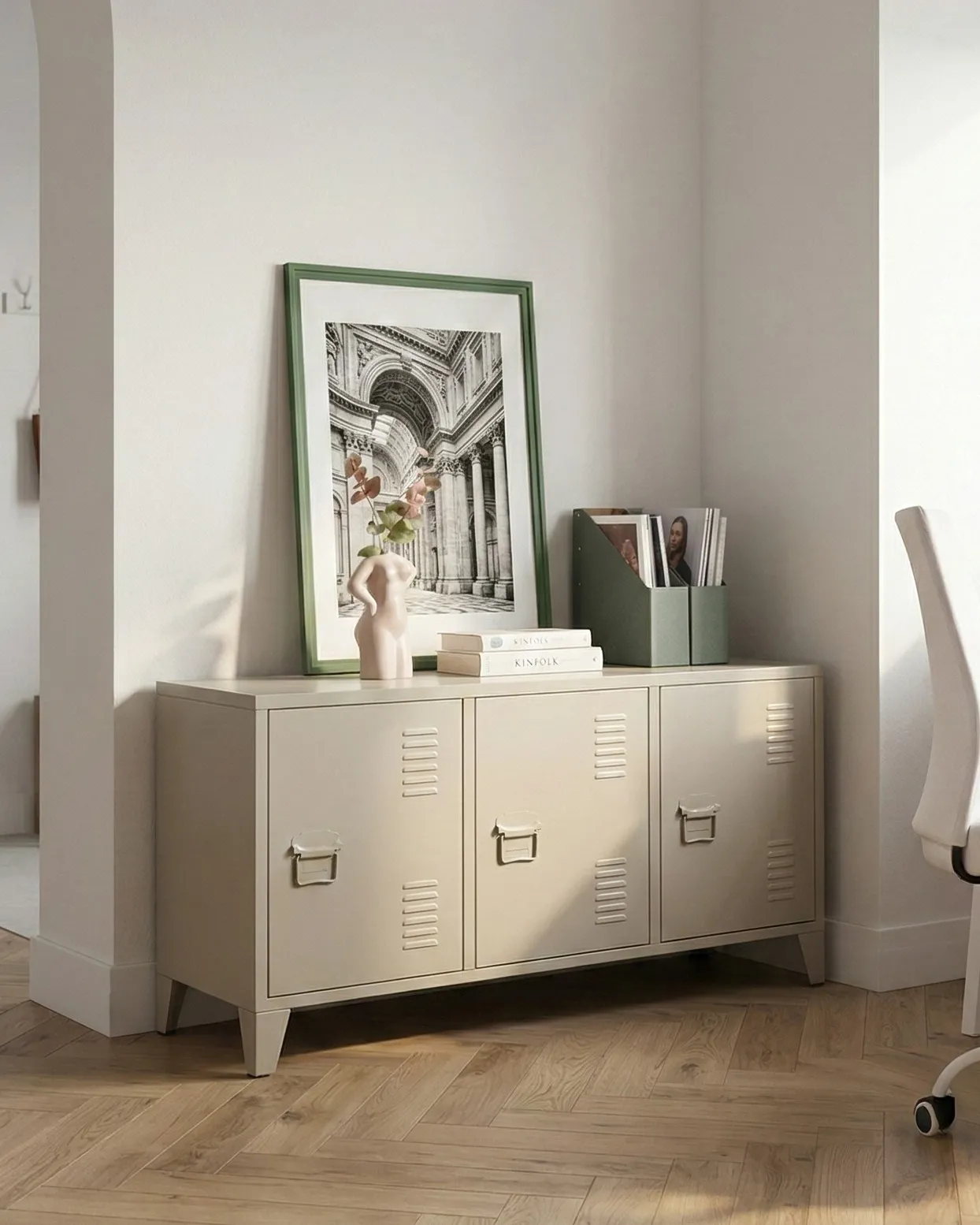 Storage Unit CARDIFF Metal Light Beige_1049499