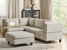 4 Seater Right Hand Modular Fabric Corner Sofa with Ottoman Light Beige UNSTAD_925308