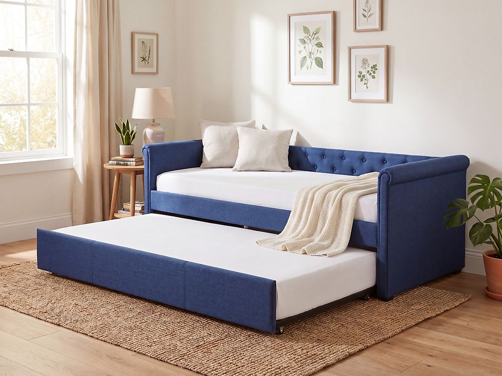 Trundle Bed Fabric LIBOURNE 80 x 200 cm (EU Small Single) Navy Blue