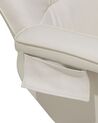 Fotel do masażu podgrzewany z podnóżkiem ekoskóra beżowy RELAXPRO_710679