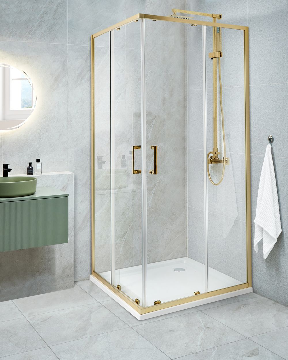 Cabine de douche TELA 80 x 80 x 185 cm Doré