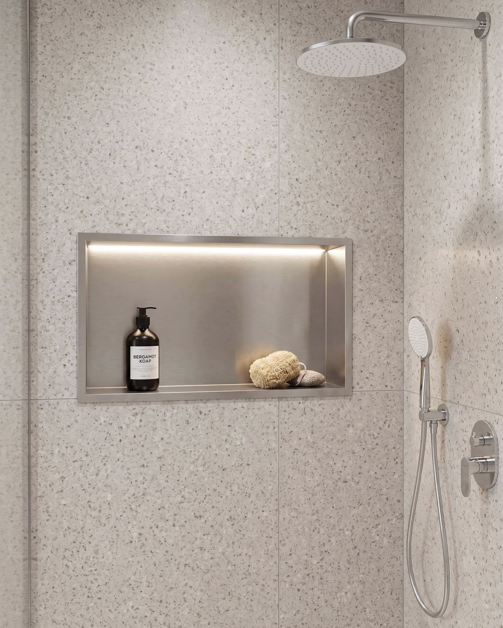 Shower Niche LED ITAIPU Metal Silver