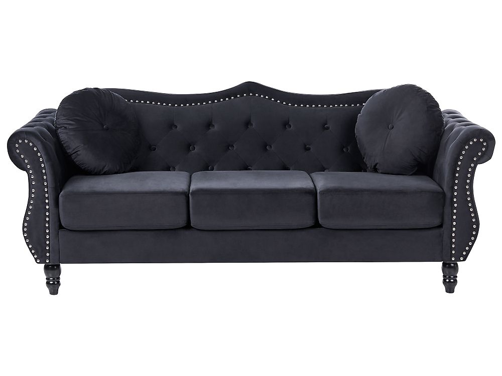 Sofa 3 Seater SKIEN Velvet Black