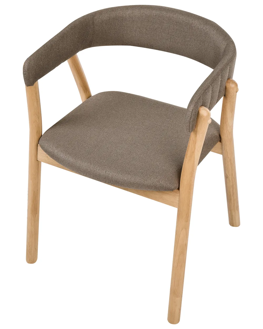 Set of 2 Dining Chairs MYLO Fabric Light Brown/ Brown_1068351