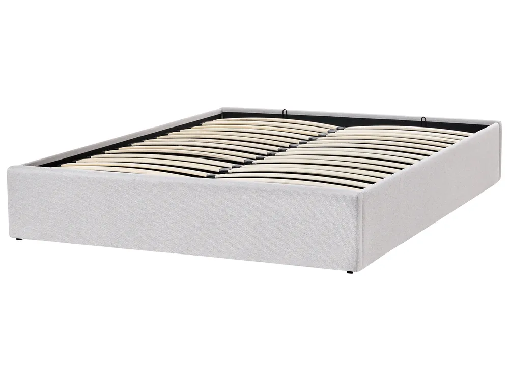 Ottoman Bed without Headboard DINAN Fabric Light Grey 160 x 200 cm (EU King Size)_903729