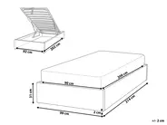 Ottoman Bed without Headboard DINAN Fabric Dark Grey 90 x 200 cm (EU Single)_780284
