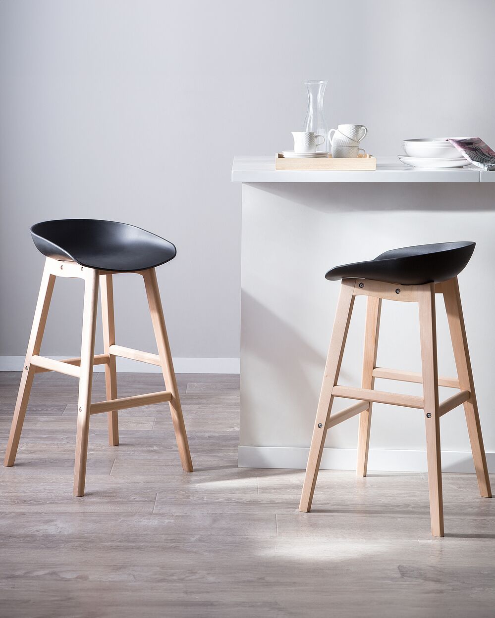 Set of 2 Bar Chairs MICCO Black
