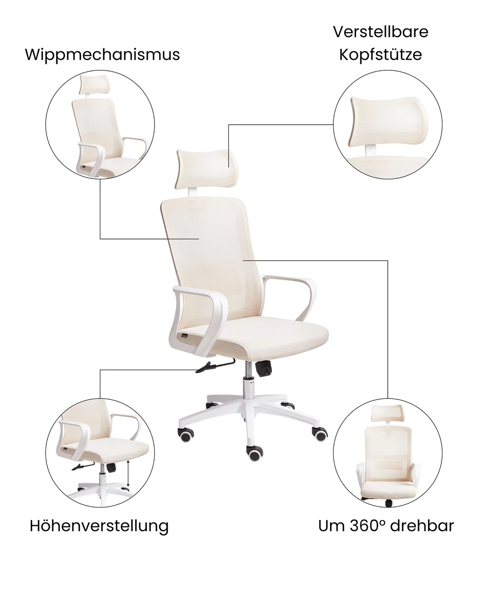 Bürostuhl MONARCH Beige_1073741