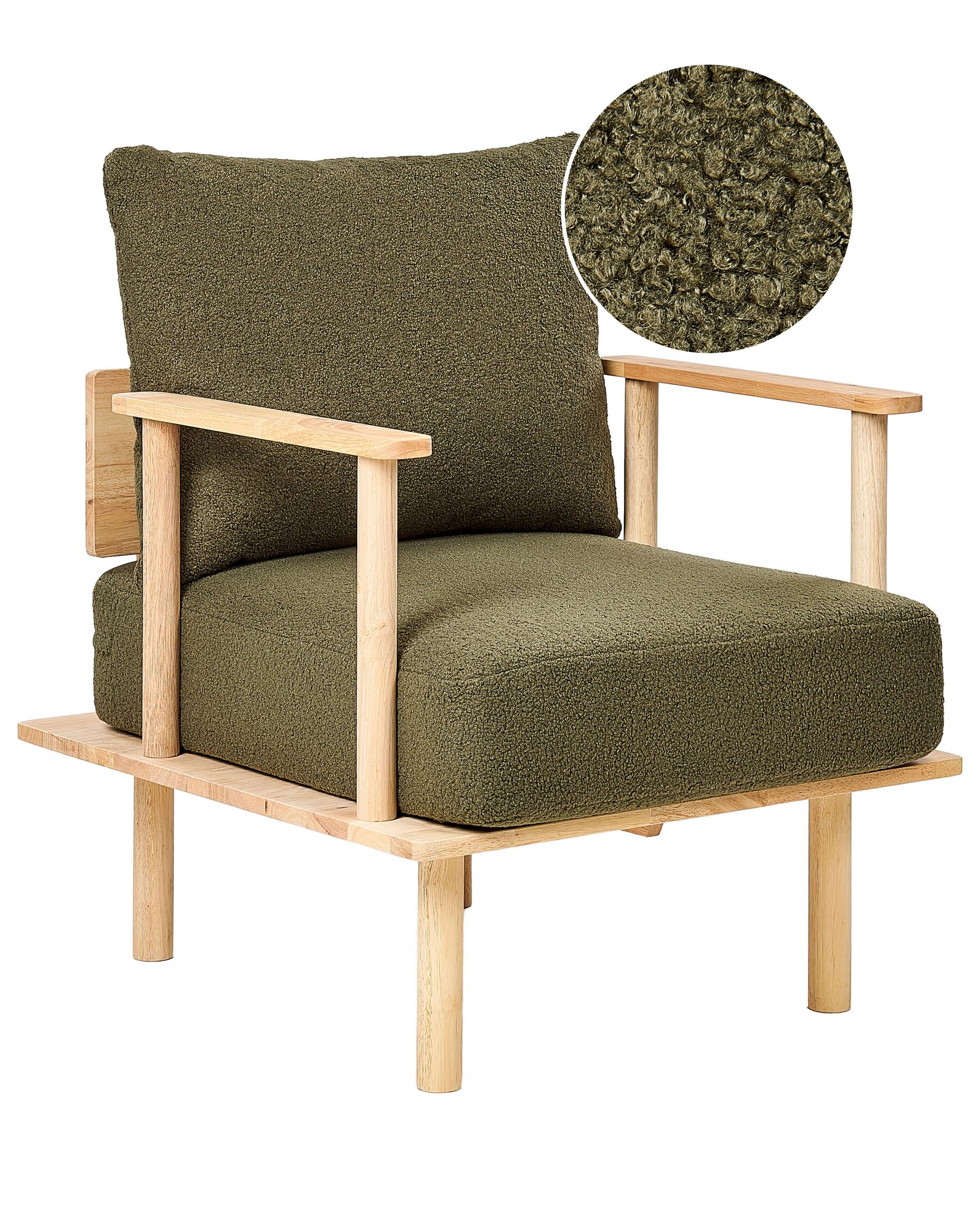 Fauteuil bouclé donkergroen ASKER_932637