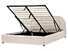 Ottoman Bed QUILLIEN Chenille Light Beige 160 x 200 cm (EU King Size)