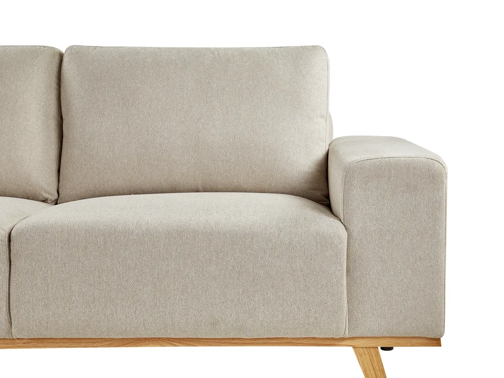 Divano angolare 3 posti NORA Tessuto Beige chiaro Lato destro_940964