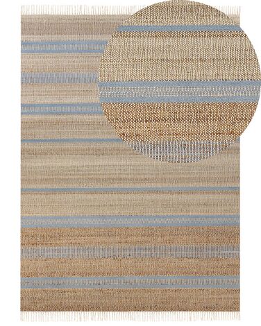 Jutový koberec  160 x 230 cm béžový/modrý TALPUR