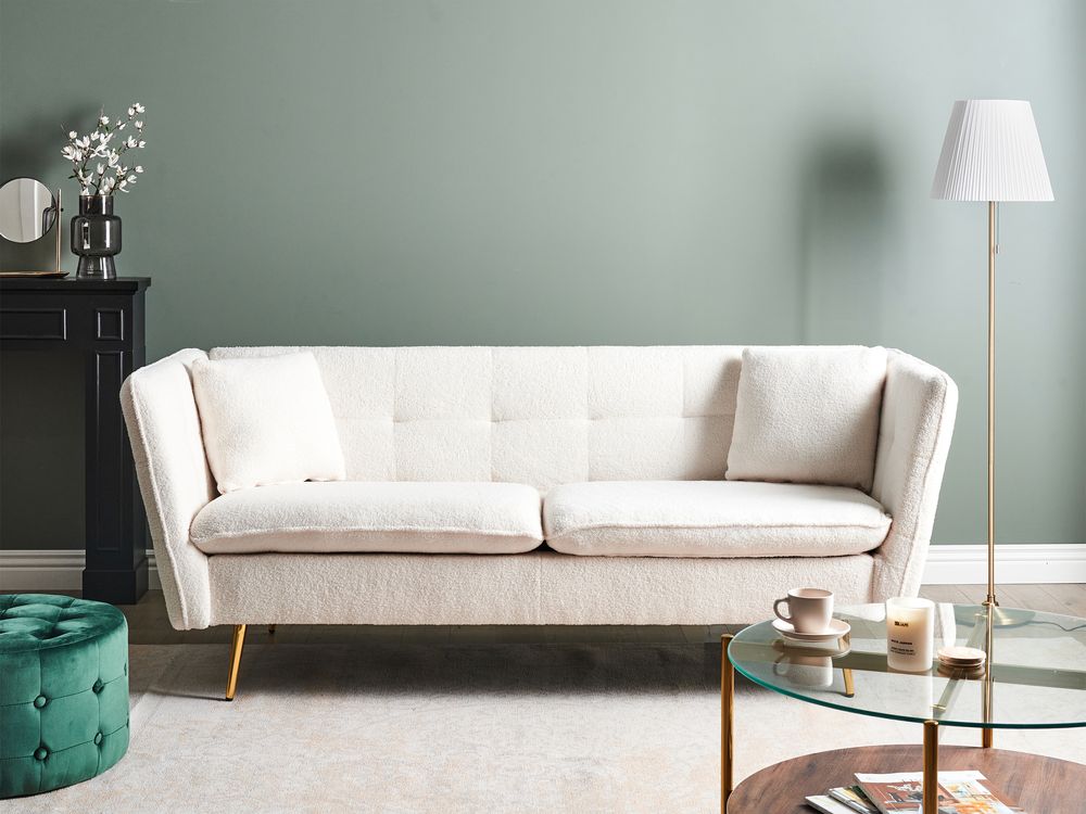 Sofa 3 Seater FREDERICA Boucle Off-White