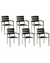 Set of 6 Garden Chairs VERNIO Black/ Silver