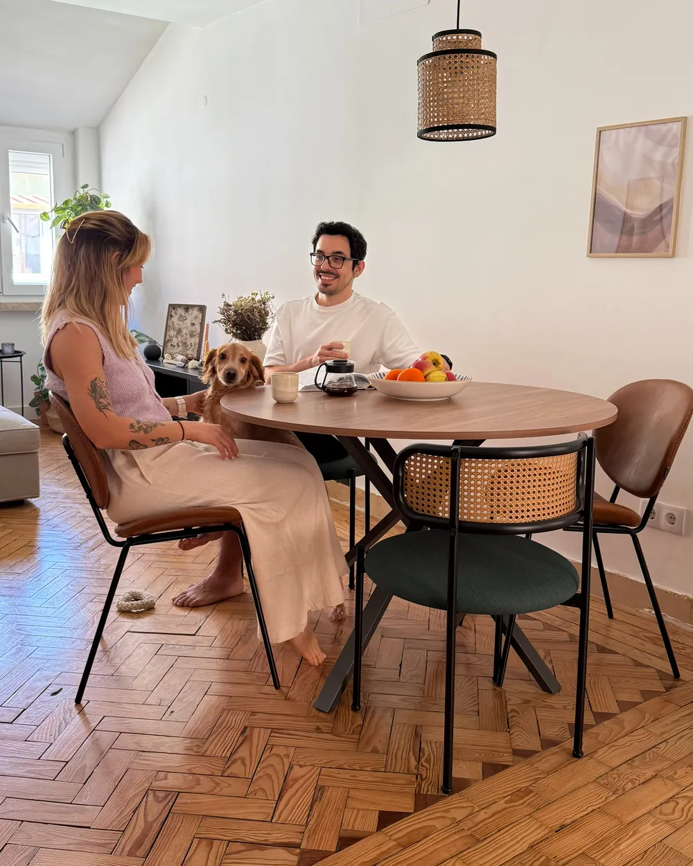 Set of Dining Chairs LUANA Faux Leather Golden Brown