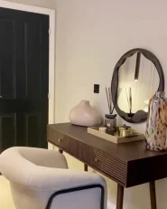 Wall Mirror LANGON 60 cm 60 cm Pine Wood Dark Brown_1036795