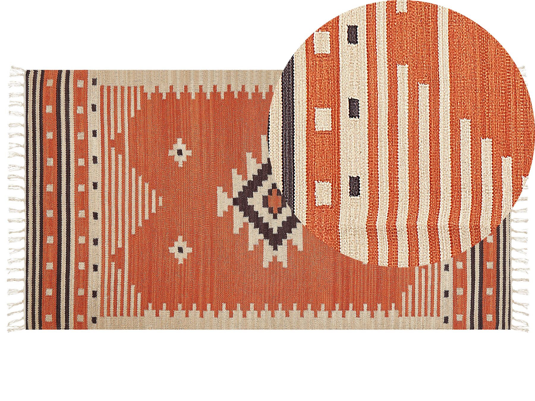 Dywan bawełniany kilim 80 x 150 cm pomarańczowy GAVAR_869186