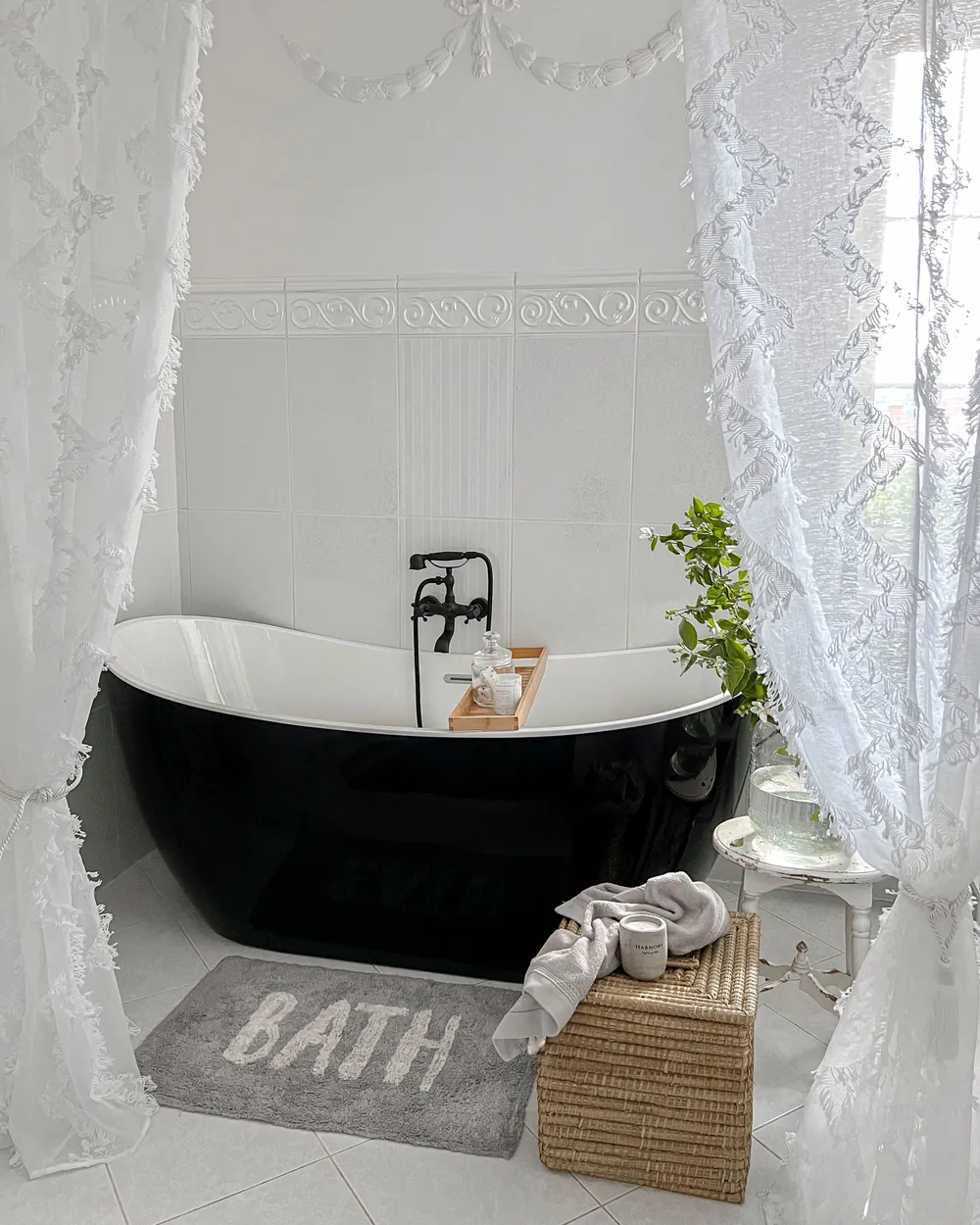 Freestanding Bathtub ANTIGUA 1800 x 780 mm Black_824432