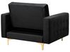 Modular Velvet Living Room Set Black ABERDEEN_857394