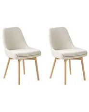 Set of 2 Dining Chairs MELFORT Fabric Off-White_958087