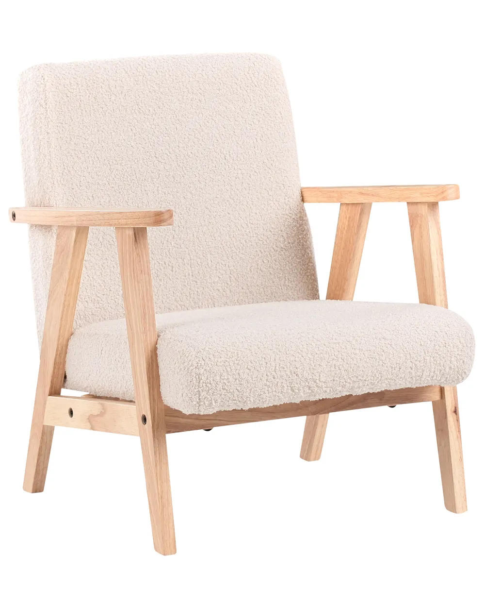 Kids Armchair LINDE Boucle Light Beige_989284