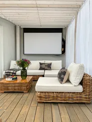 Garden Lounge Set with Table 4 Seater VARALLO Modular Rattan Natural Left Hand_826383
