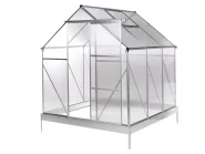 Garden Greenhouse APULIA 191 cm 190 cm Silver_1005238
