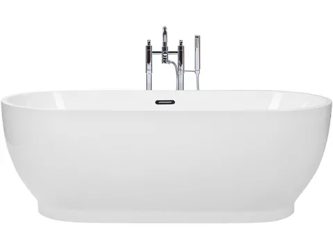 Vasca Da Bagno Semi Freestanding Retro - Bianco Acrilico 150x74x61 Cm - Foto 4