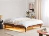 EU Super King Size Bed with LED Light Wood TOUCY_927470