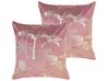 Set di 2 cuscini velluto rosa 45 x 45 cm CARANDAY_854624