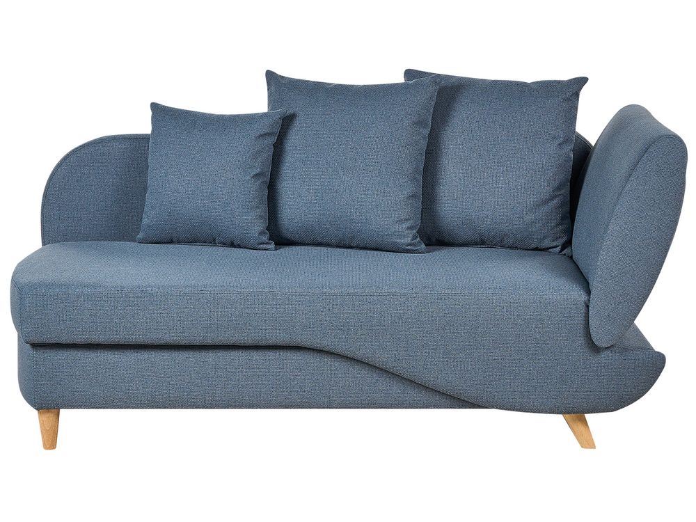 Chaise longue versione destra MERI con contenitore Lino sintetico Blu scuro