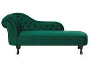 Left-Hand Chaise Longue NIMES Velvet Dark Green_805948