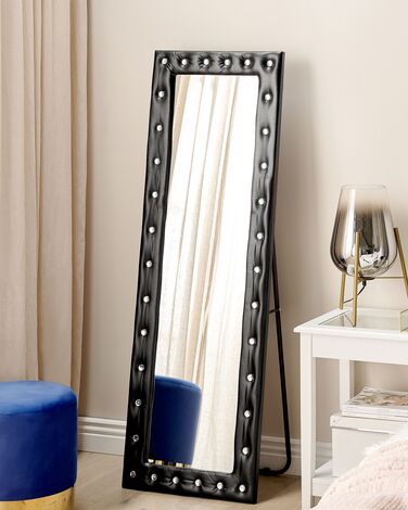 Faux Leather Standing Mirror 50 x 150 cm Black ANSOUIS