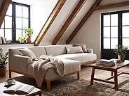 Canapé d'angle SOSJO Tissu Beige clair Côté droit_1178954
