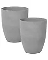 Set of 2 Plant Pots CROTON 35 cm Grey