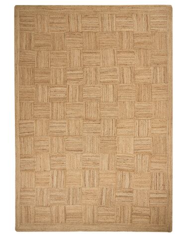 Teppich Jute beige 160 x 230 cm geometrisches Muster Kurzflor ESENTEPE