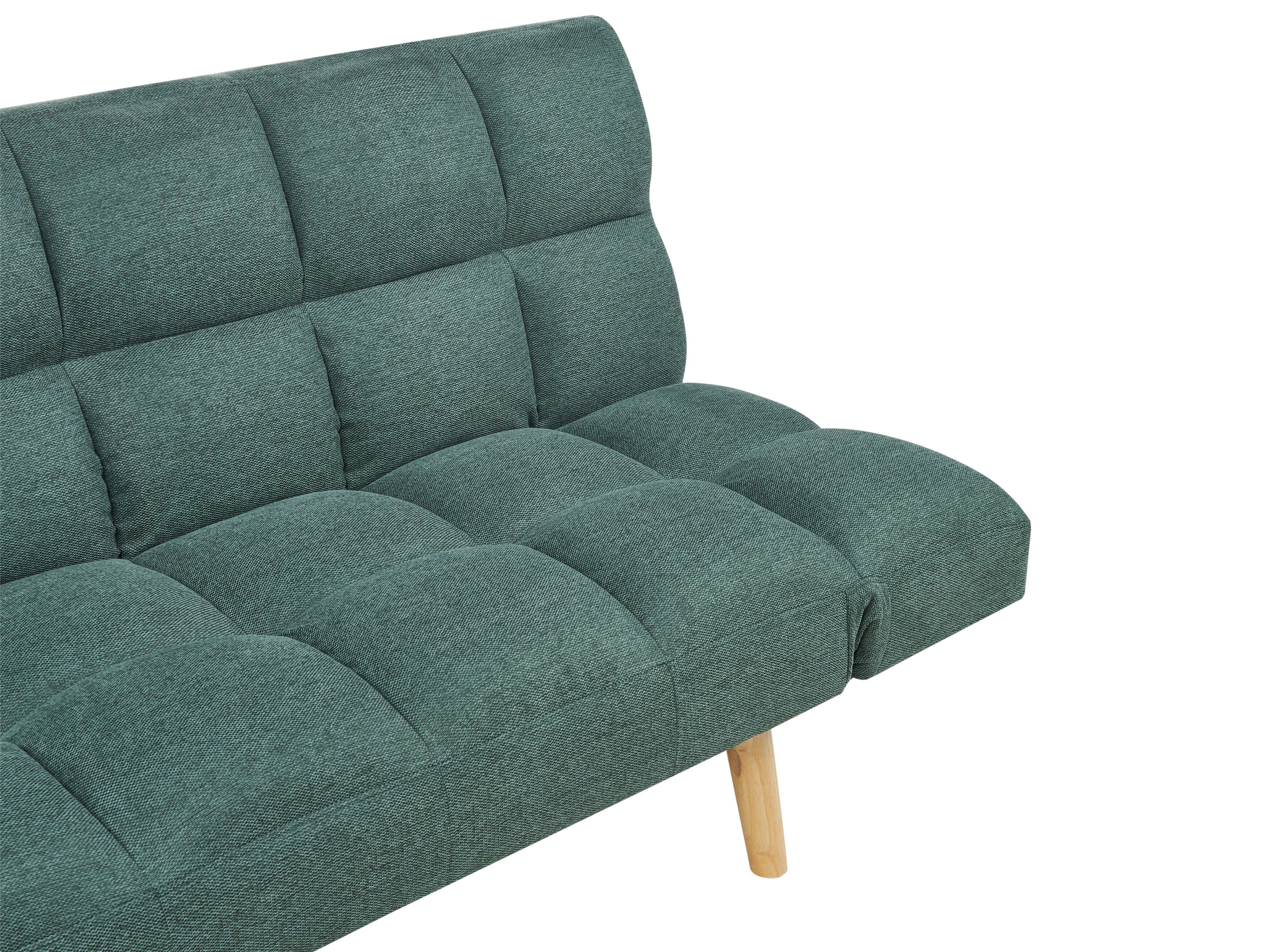 Divano Letto Jasper In Velluto Verde - 3 Posti, Click-Clac, Gambe Cromo, 196x98x91 Cm - Foto 13