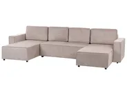 Sofa rozkładana w kształcie U dla 4 osób VATNE ze schowkiem Beżowoszary_950512