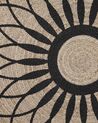 Tapis en jute ⌀ 140 cm beige / noir motif rosace KULLAR_793670