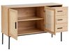 Sideboard heller Holzfarbton 3 Rattan-Türen 3 Schubladen PASCO_928311