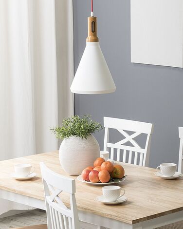 Metal Pendant Lamp White MACKENZIE