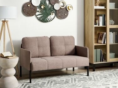 2 Seater Fabric Sofa Brown LAHTI