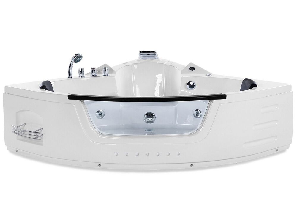 Corner Hot Tub with LED MARTINICA 2140 x 1550 mm White