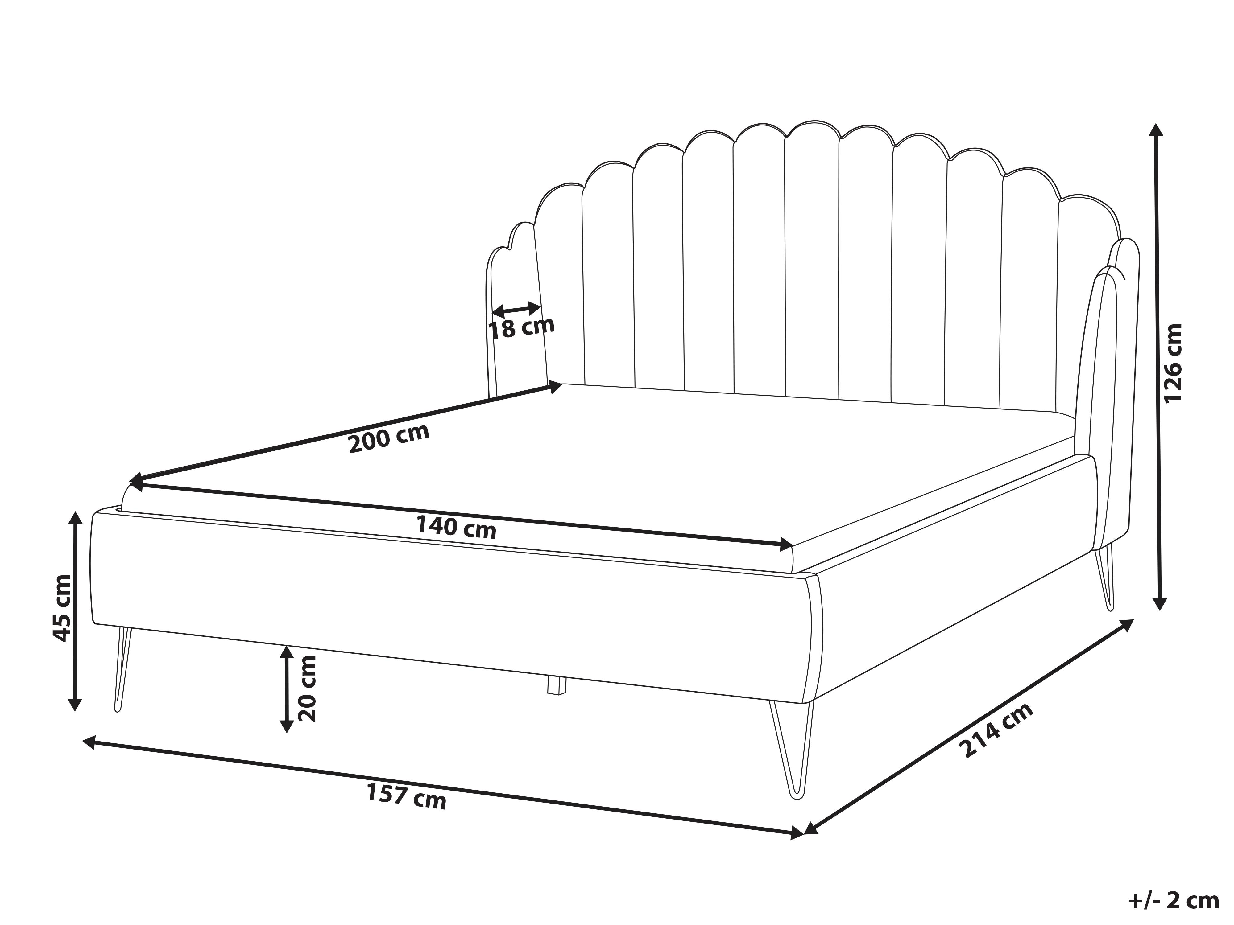 Bett mit Lattenrost Bouclé AMBILLOU 140 x 200 cm Cremeweiß_967573