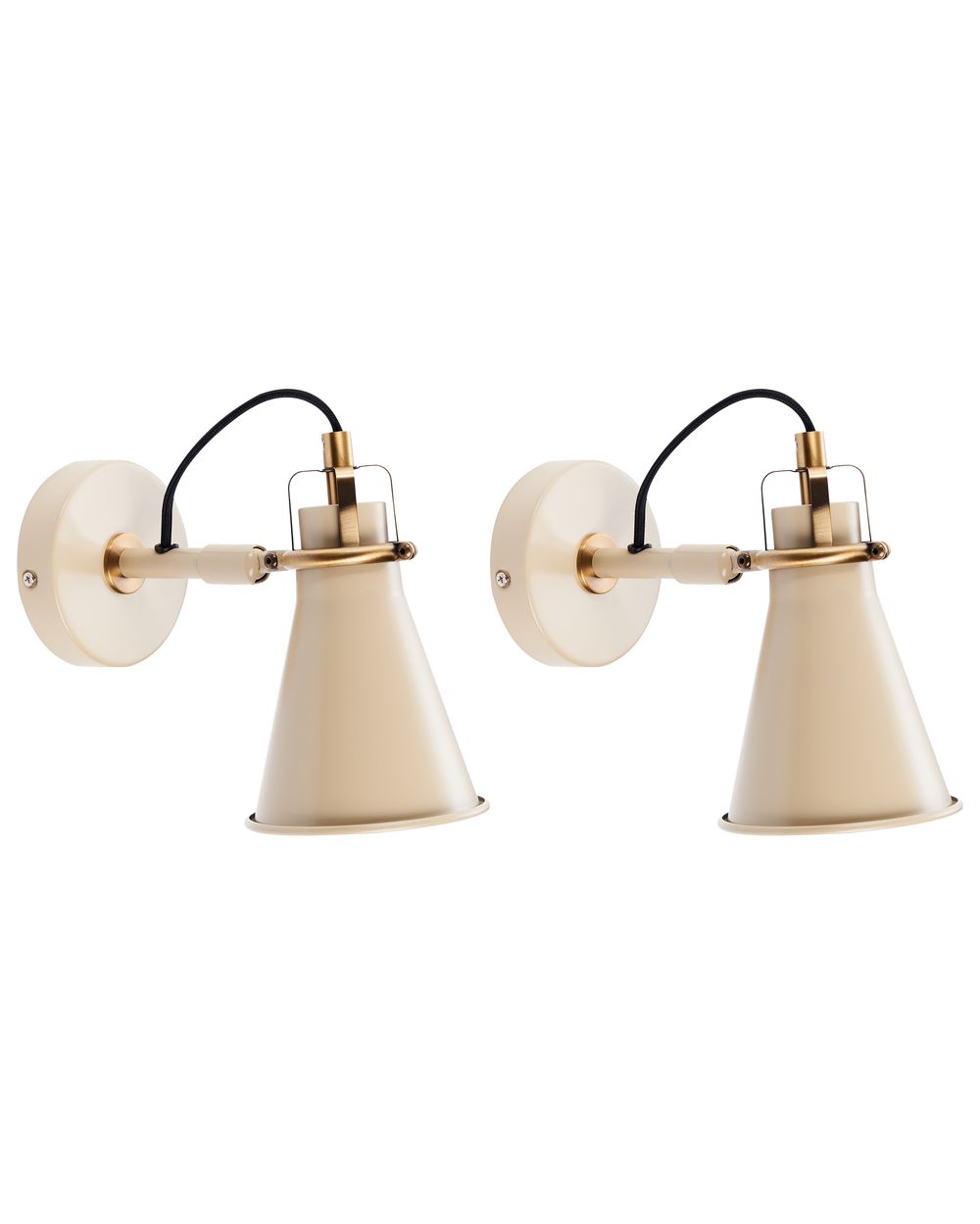Set di 2 lampade da parete MOYOLA Regolabile Metallo Beige