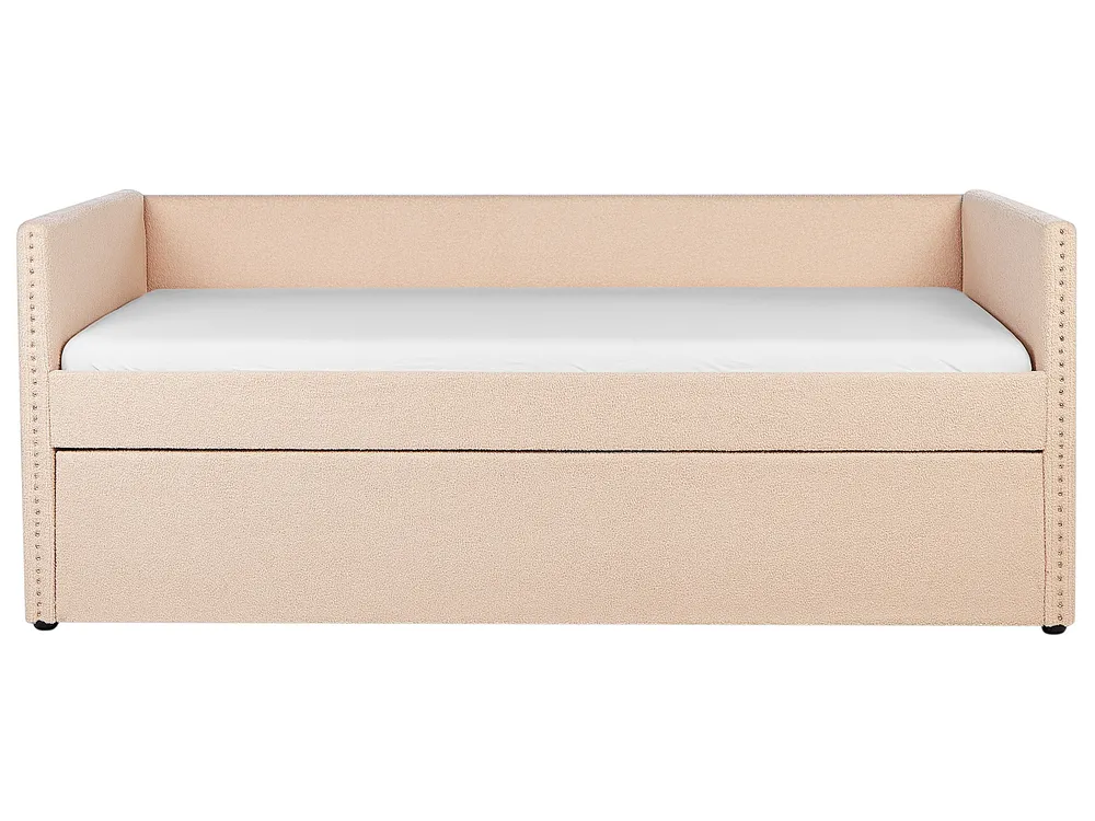Trundle Bed Boucle TROYES 90 x 200 cm (EU Single) Peach Pink_906964