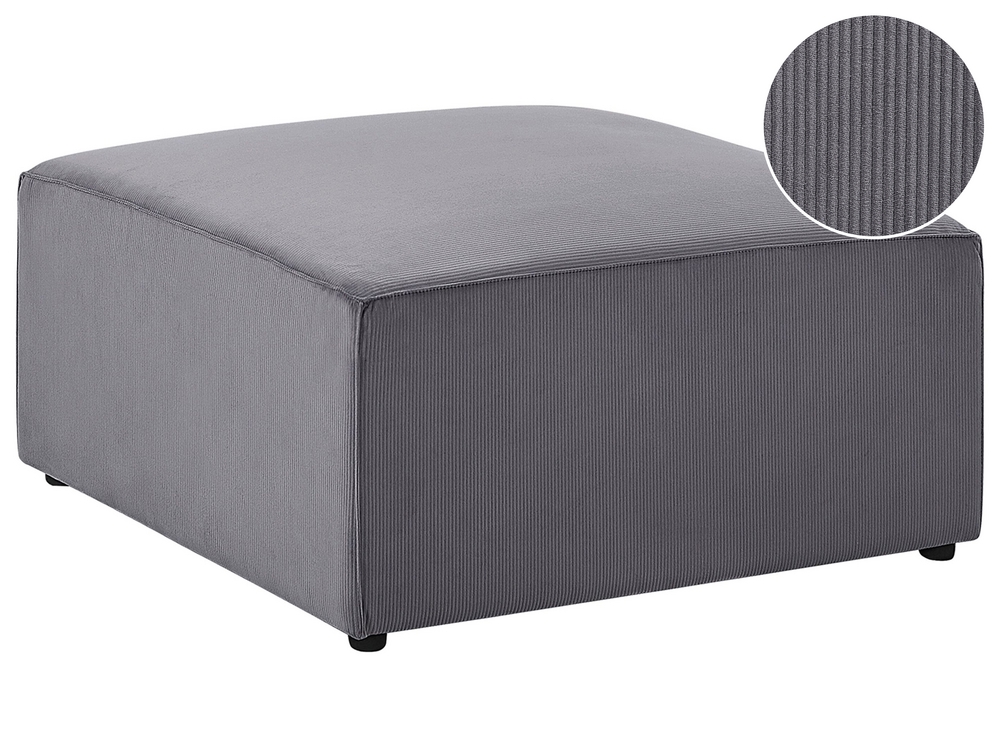 Ottoman LEMVIG Corduroy Grey Beliani